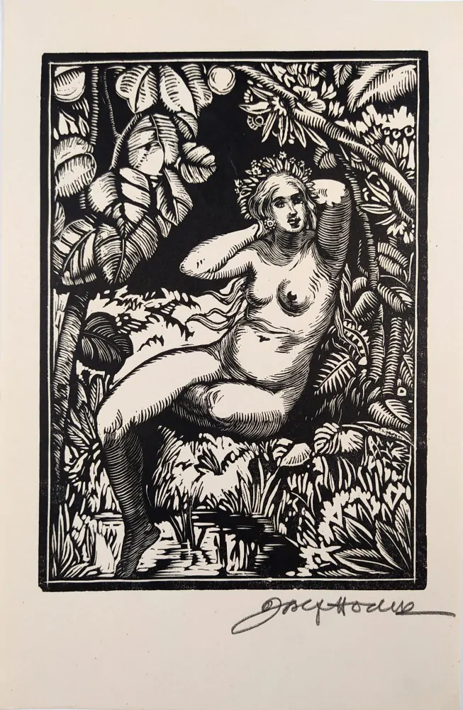 Hodek Josef ml. – Akty, konvolut čtyř grafických listů, 3× dřevoryt, 1× litografie