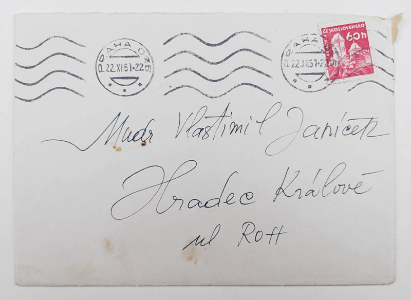 Janeček Ota – Osobní přání MUDr. Vlastimilu Janíčkovi, ofset, 1961