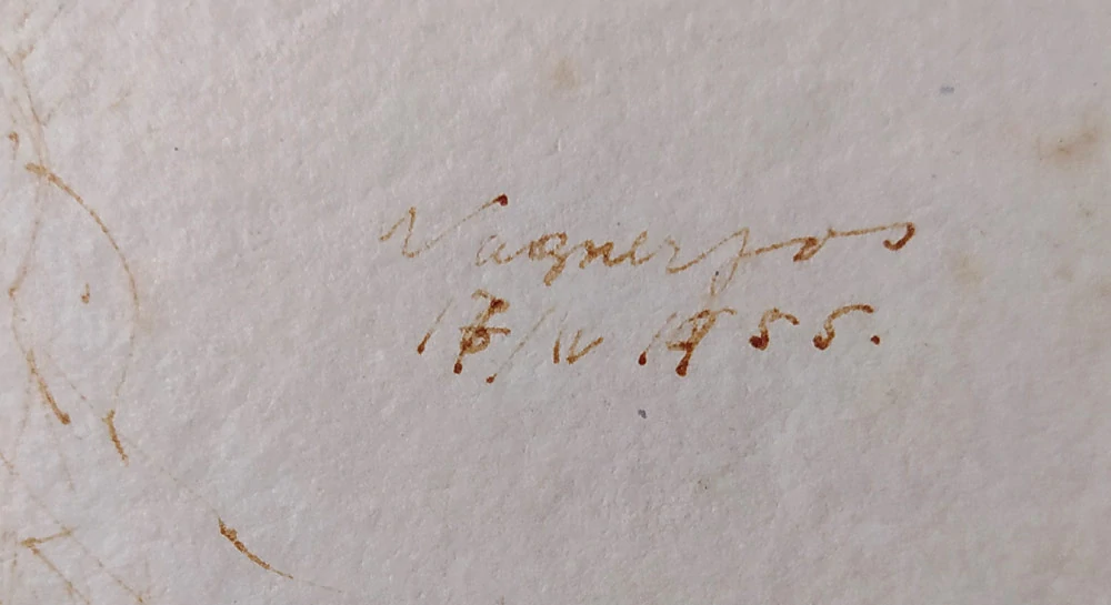 Wagner Josef st. – Studie dívky, návrh sochy, perokresba na japanu, 1955