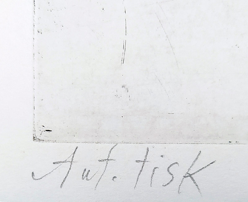 Černá Kateřina – Bránický pivovar, kolorovaný lept, autorský tisk, nedatováno