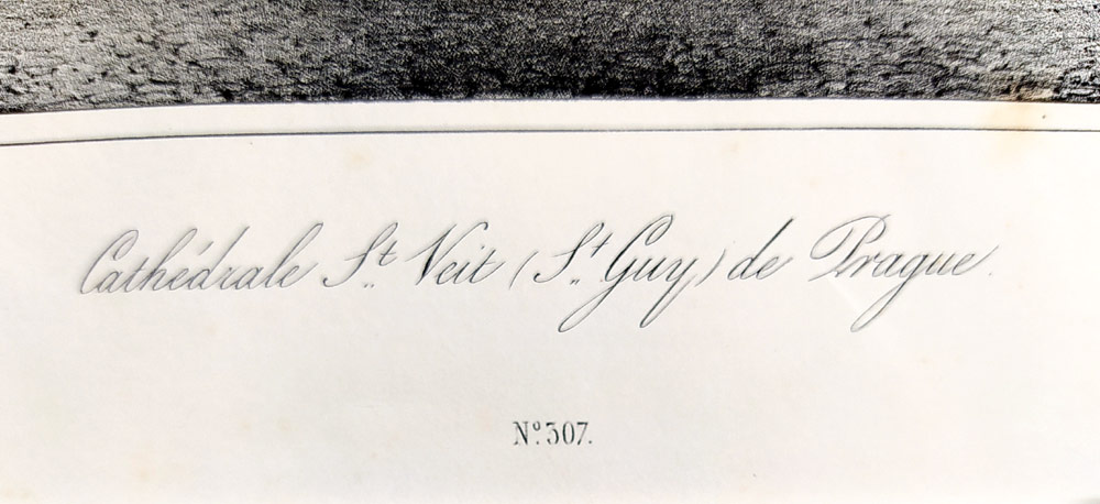 Praha – Katedrála svatého Víta, Bachmann, původní litografie, ca 1840