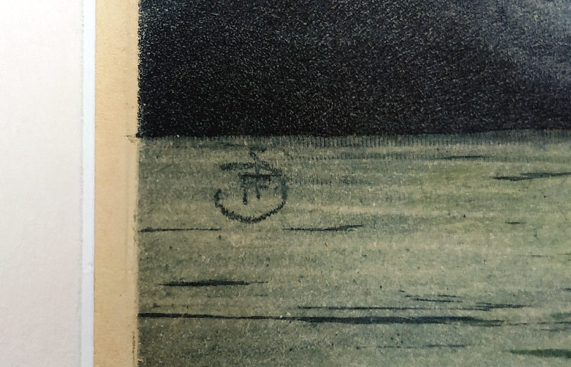 Šimon Tavík František – Hora Fuji v Japonsku, barevný lept, autorský tisk, 1928