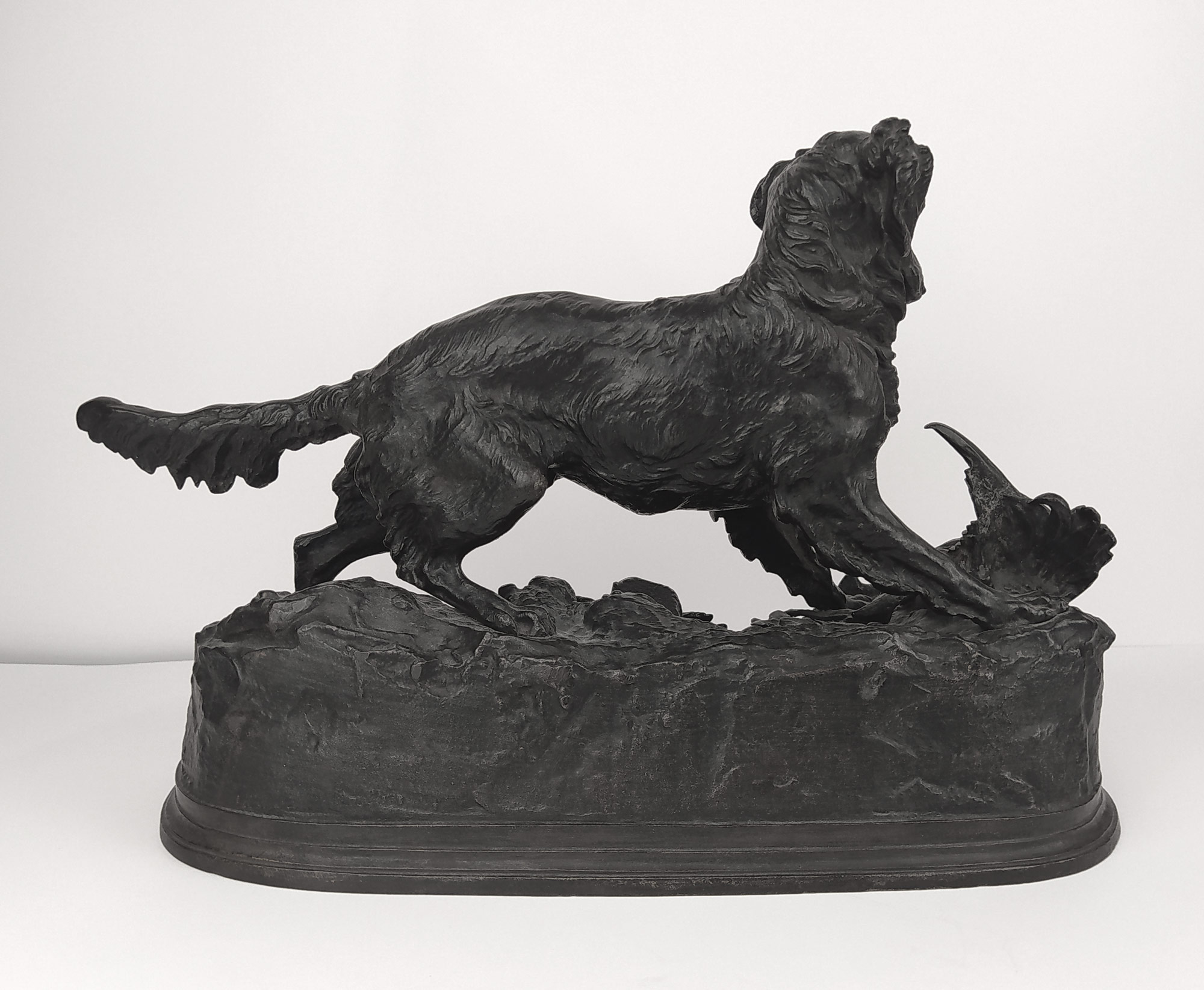Mêne, Pierre-Jules – Chien épagneul, Sylphe, bronzová plastika, signováno v podstavci, výška 23 cm, nedatováno