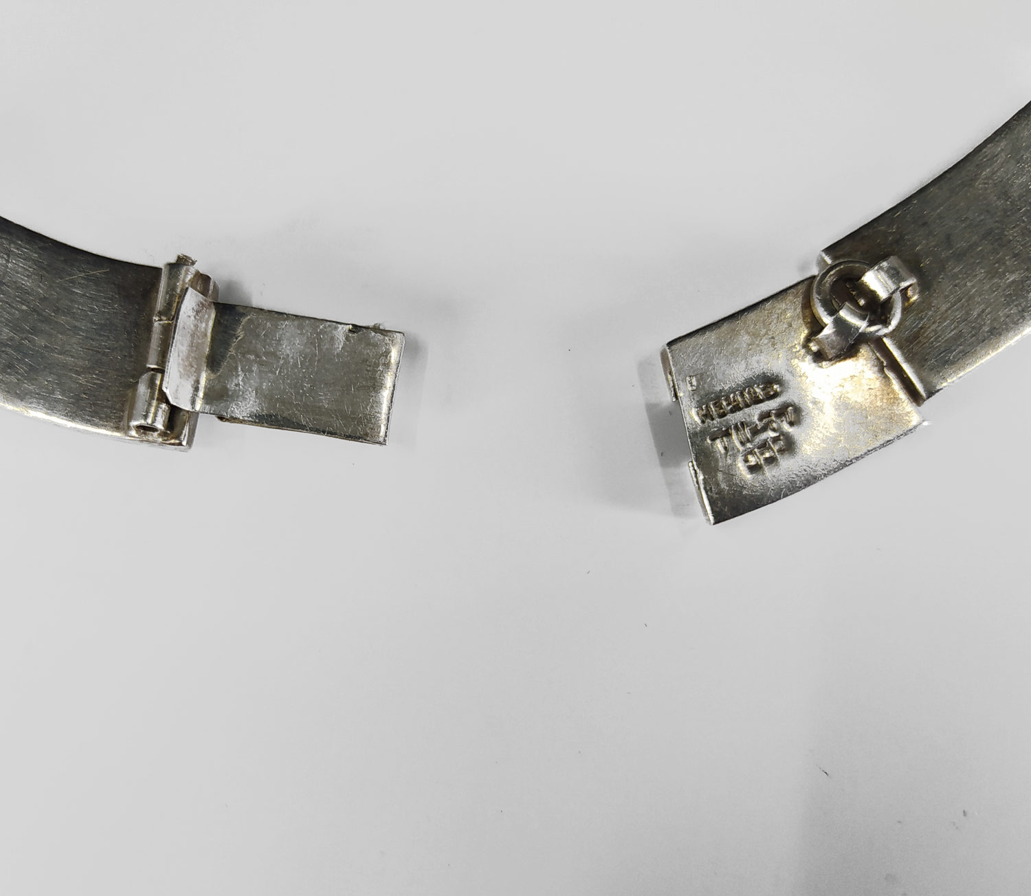 Stříbrný článkový náhrdelník s tyrkysy, Taxco, Mexiko