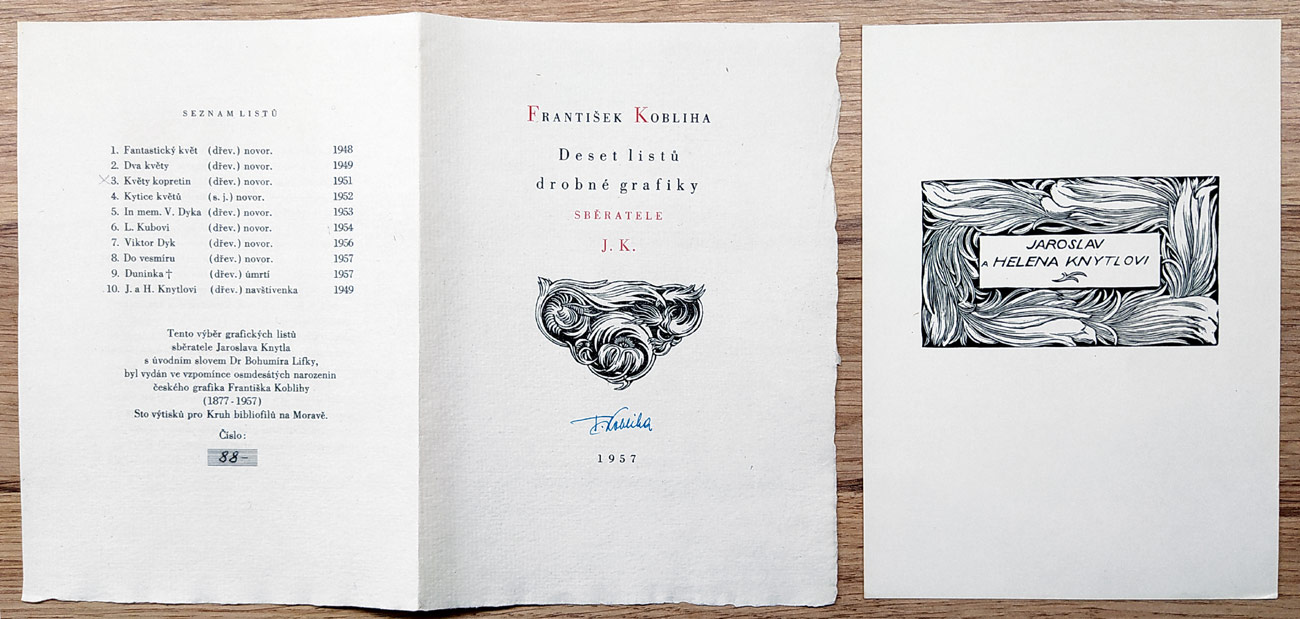 Kobliha František – 10 listů drobné grafiky sběratele J. K., 1957