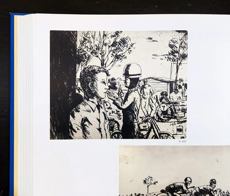 Lhoták Kamil – Ze života závodníků, lept, (1950), Pamětní list SČB 1985