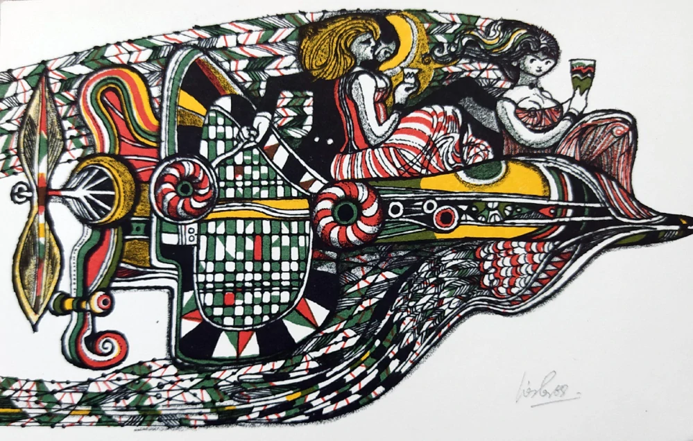 Liesler Josef – konvolut tří barevných litografií, 1968–1979