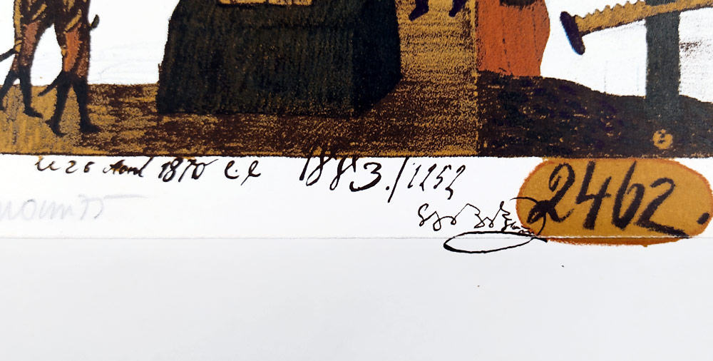 Šalamoun Jiří – Obrázky ze života K. P. (Kozmy Prutkova), barevná litografie, č. 40/50, 1975