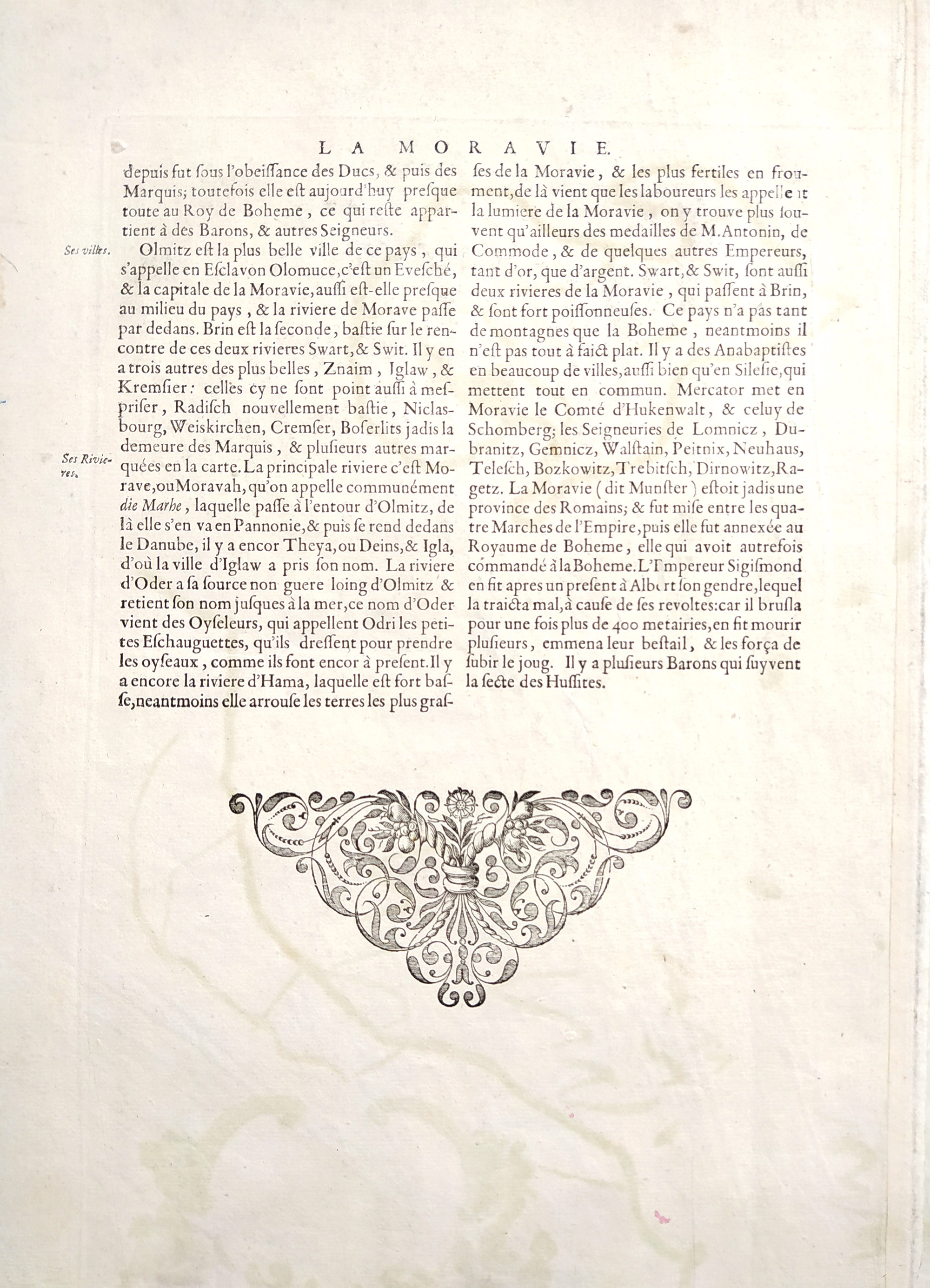 Morava – Komenského stará mapa Moravy, Willem Janszoon Blaeu, staře kolorovaný původní mědiryt, 1630