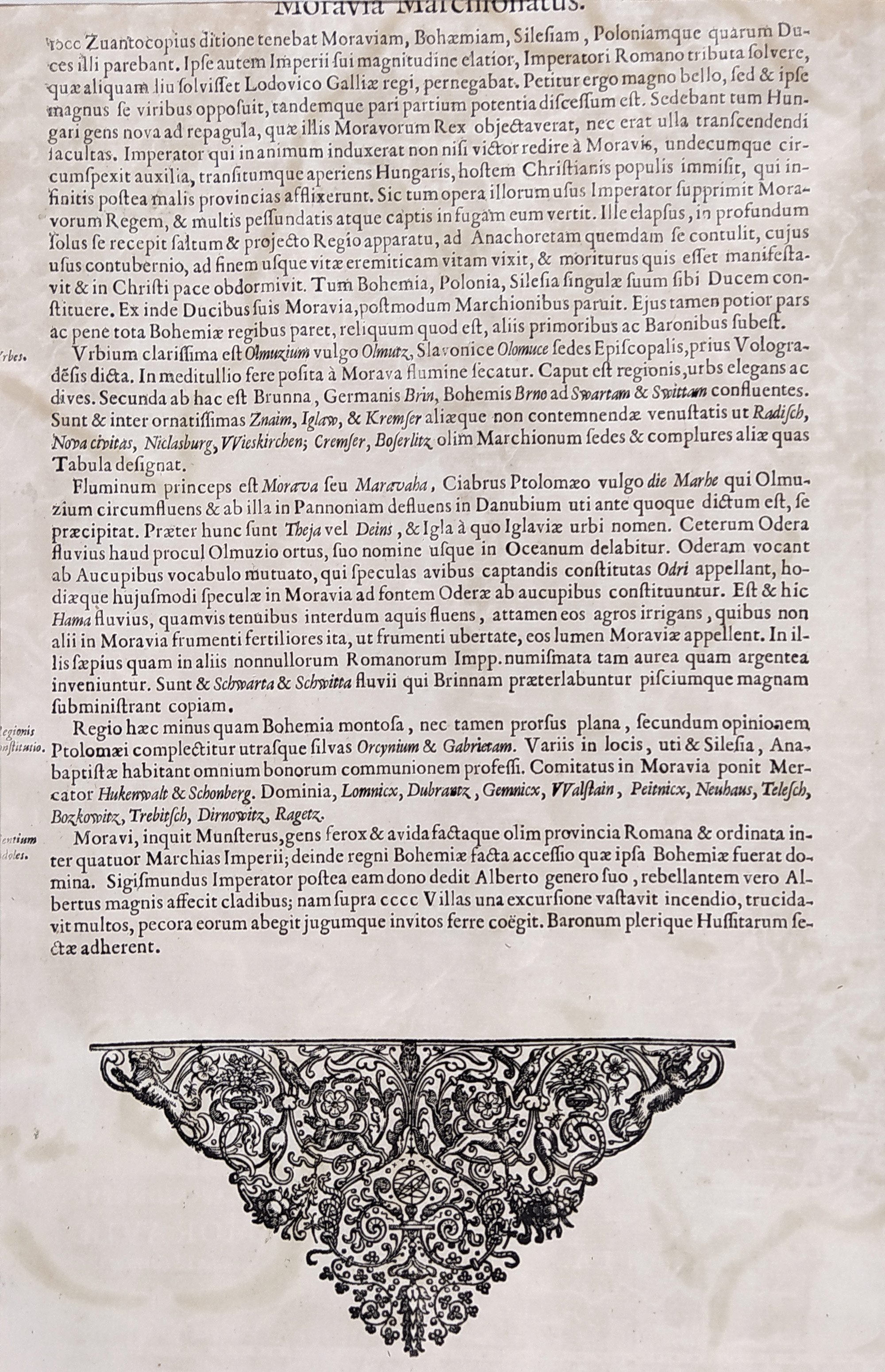 Morava – Komenského mapa Moravy, Henricus Hondius, staře kolorovaný původní mědiryt, 1. vydání, 1633