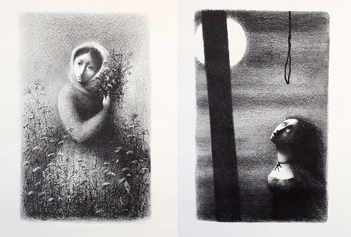 Jiřincová Ludmila – Kytice, 14 původních litografií, 1951