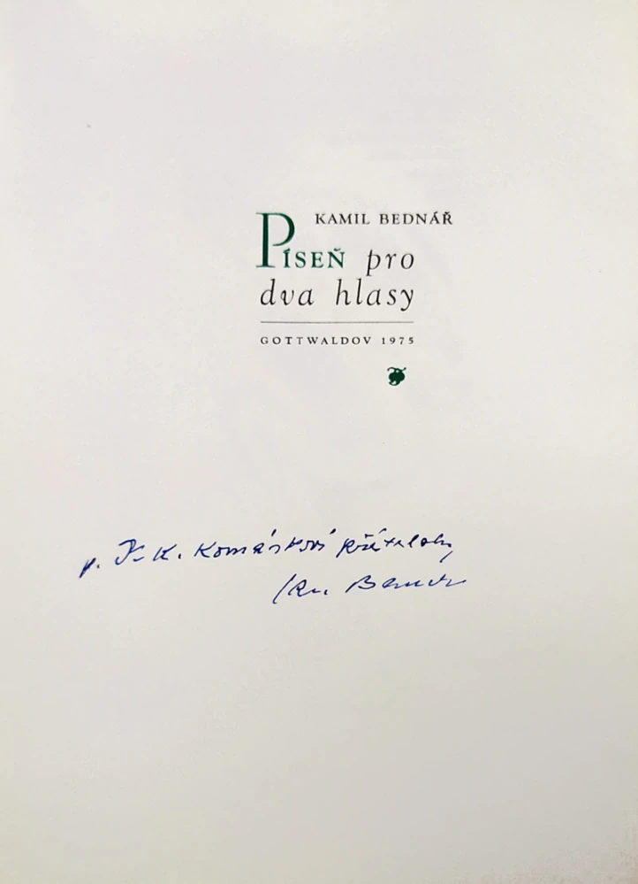 Bauch Jan – Kamil Bednář, Píseň pro dva hlasy, 5 leptů Jan Bauch, 1974