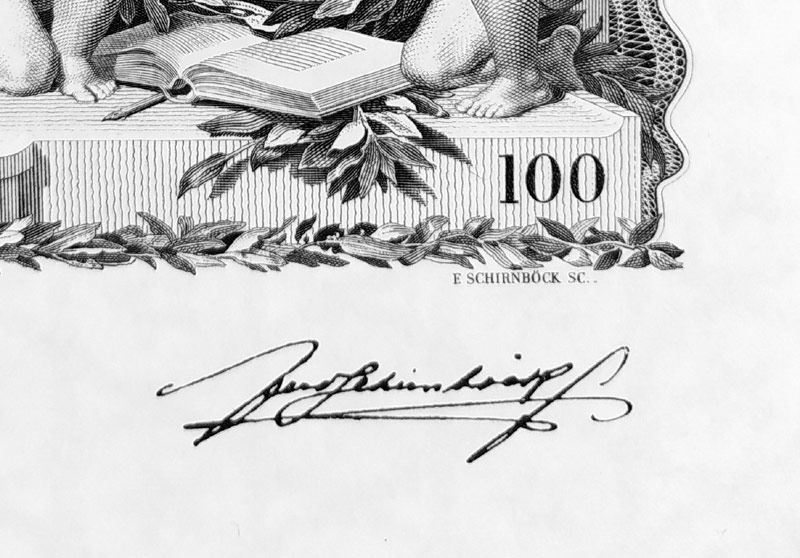 Schirnböck Ferdinand, Švabinský Max – 2 ks návrh na bankovku 100 Kčs, 10.1.1931, hlubotisk, 1984