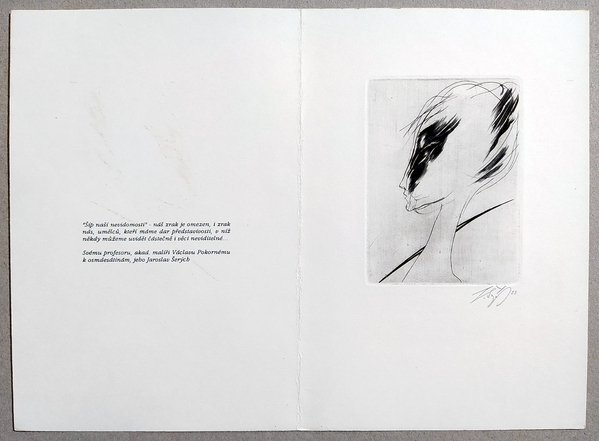 Seifert Jaroslav – Noc na prahu, Soubor jedenácti grafických listů, č. 9/80, 1994