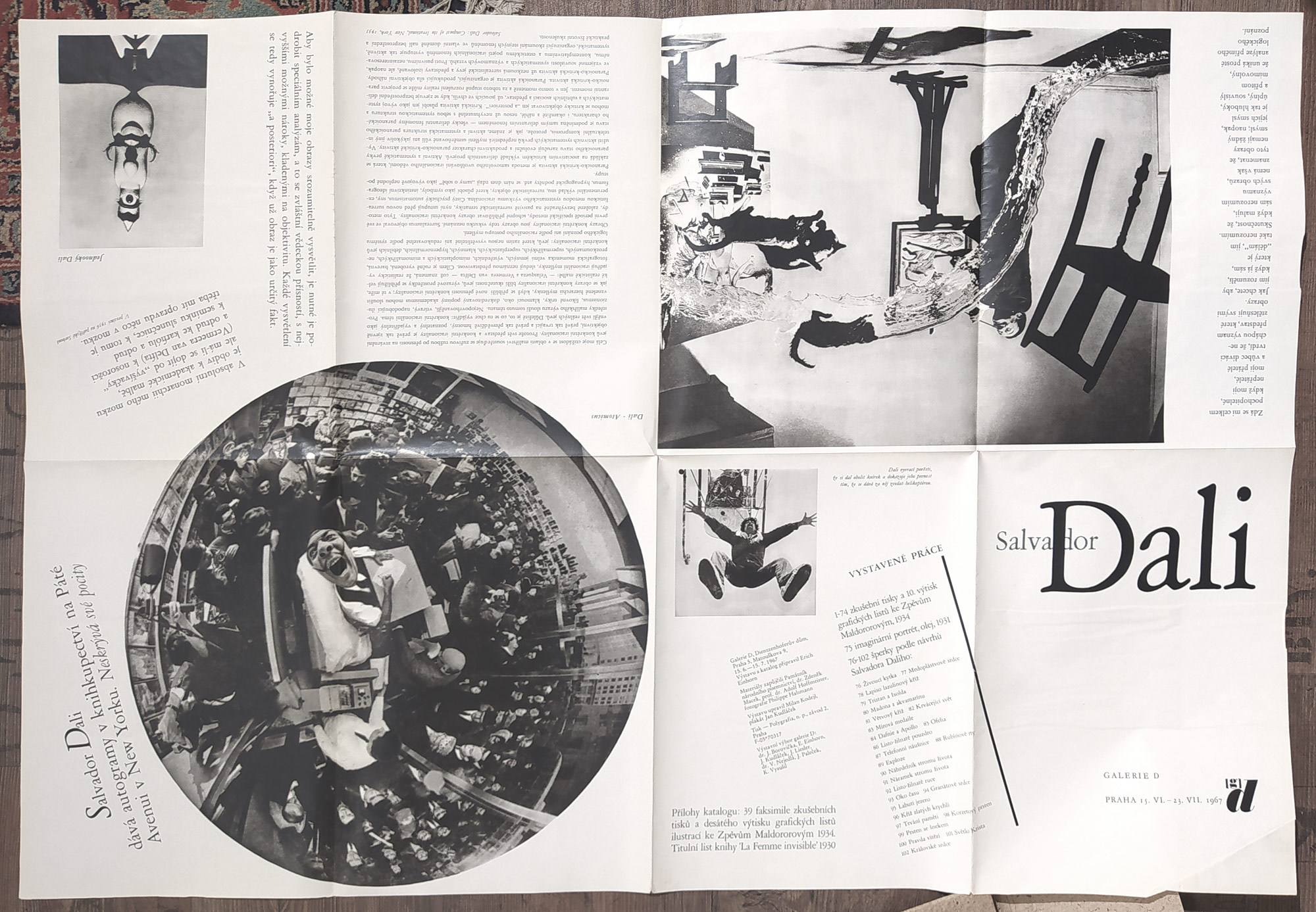 Dalí Salvador – Katalog k výstavě v Galerii D v Praze, 40 faksimilií + plakát A1, 1967