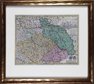 Čechy, Morava, Slezsko a Lužice – Matthäus Seutter, staře kolorovaný původní mědiryt, ca 1740