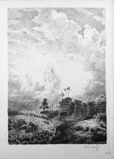 Švabinský Max – Turnovská krajina, litografie, 1945