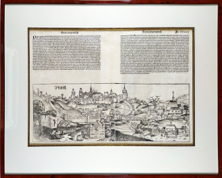 Praha – Praga, Schedel Hartmann, pragensia, původní dřevořez, 1493