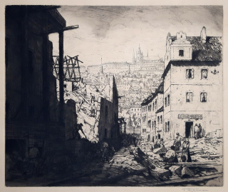 Šimon Tavík František – Praha, in memoriam, číslo grafického soupisu 211, původní lept, 1913