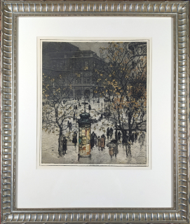 Kasimir Luigi – Vídeňská státní opera, původní barevný lept s akvatintou, 1922