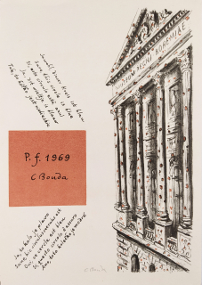Bouda Cyril – PF 1969 C. Bouda, Museum Regni Bohemiae, původní barevná litografie, 1968