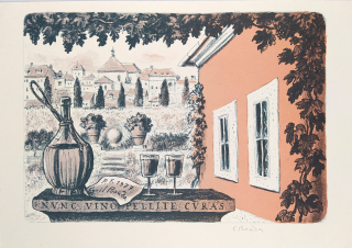 Bouda Cyril – PF 1977 Cyril Bouda, původní barevná litografie, 1976