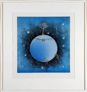 Jelen Oldřich – Luna, signovaná velkoformátová barevná litografie, číslováno 35/73, 2001