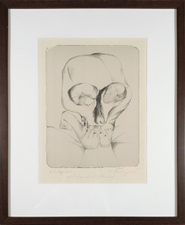 Švankmajerová Eva – Nedívej se na něho / Vanitas /, signovaná litografie, H. C. autorský tisk, 1994