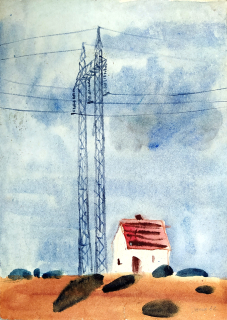 Míčková Jana – Bez názvu, malba akvarelem, signováno „Jana 62“, 1962