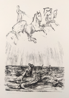 Liebermann Max – Válečná bouře, signovaná původní litografie, nedatováno
