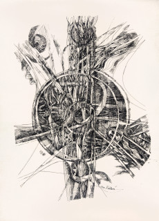 Švábová Nora – Na oběžné dráze, velkoformátová litografie, číslováno 17/50, 1958