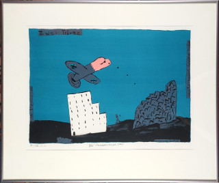 Šalamoun Jiří – Dva sny /Zwei Träume, signovaná barevná litografie, autorský tisk, 2000