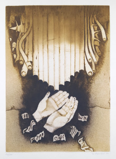 Bednářová Eva – Varhanní sonáta, barevný lept, 1984
