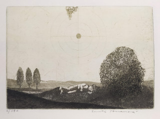 Tomanová Emilie – Mysliveček, původní barevný lept, číslováno 2/150, ca 1980