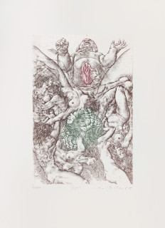 Kulhánek Oldřich – Země, z cyklu Živly, barevný lept, číslováno XV/XXX, 1976