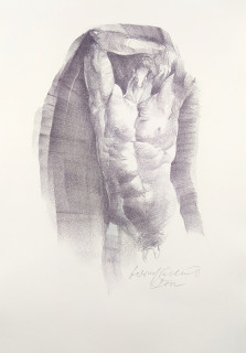 Kulhánek Oldřich – Mužské torzo, původní litografie, 2002