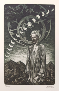 Melan Petr – Ibn Síná / Avicenna, původní barevný lept, číslováno 142/200, nedatováno