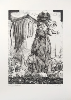 Kállay Dušan – Pokušenie K. Š., původní lept, autorský tisk číslováno XV/XX, 1993