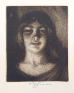 Šimon Tavík František – Portrét mladé ženy, původní mezzotinta, Soupis díla – AP1, 1921
