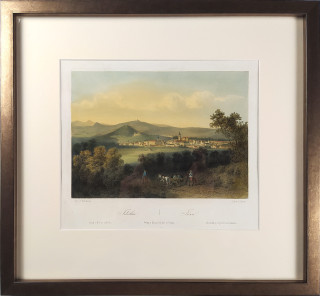 Jičín – August Haun, staře kolorovaná původní litografie, 1860