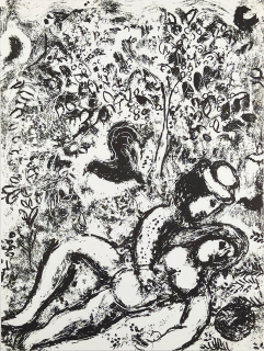 Chagall Marc – Milenci pod stromem, prodej původní litografie, 1963