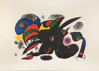 Miró Joan – L'extrême origine, původní barevná litografie, autorský tisk H.C. Hors Commerce, 1976