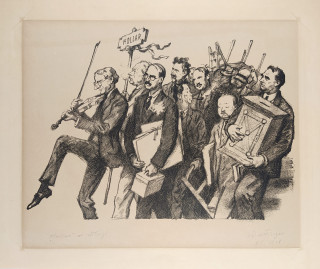 Boettinger Hugo – Hollar se stěhuje, původní litografie, 1928