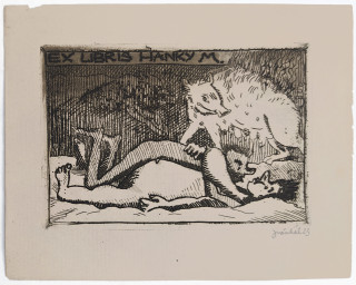 Váchal Josef – Ex libris Hanky M., původní lept, 1923