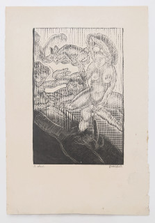 Váchal Josef – Ex libris Antonín Lhota, původní dřevoryt, 1921