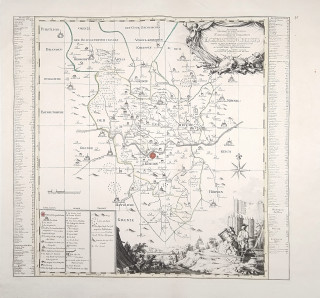 Chebský kraj – Peter Schenk, stará mapa, prodej, mědiryt, 1757