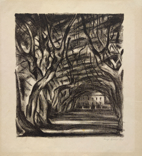 Steiner-Prag Hugo – Stará alej, původní litografie, 1922