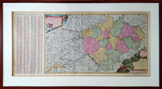 Čechy – Johann Jacob Lidl, staře kolorovaný původní mědiryt, (1740)