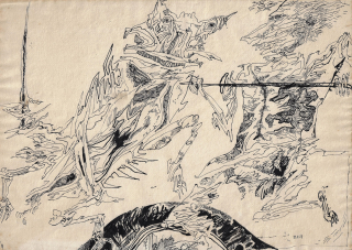 Sion Zbyšek – Gogh a Magogh, kresba tuší, 1968