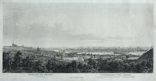 Praha – Pohled na Prahu, W. A. Ryba, původní oceloryt, ca 1840